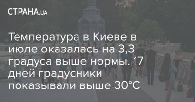 Борис Срезневский - Температура в Киеве в июле оказалась на 3,3 градуса выше нормы. 17 дней градусники показывали выше 30°C - strana.ua - Украина - Киев
