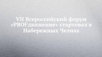 VII Всероссийский форум «PROFдвижение» стартовал в Набережных Челнах - chelny-izvest.ru - Армения - Казахстан - Набережные Челны - Бразилия - Польша - Киргизия - респ. Чечня