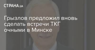 Борис Грызлов - Грызлов предложил вновь сделать встречи ТКГ очными в Минске - strana.ua - Россия - Украина - Белоруссия - Минск - Донбасс