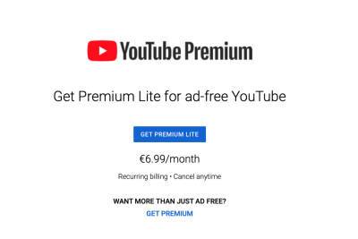 YouTube запустил экспериментальную подписку Premium Lite за 6,99 евро в месяц — с отключенной рекламой, но без офлайн-режима и других премиум-функций - itc.ua - Норвегия - Украина - Бельгия - Швеция - Финляндия - Дания - Голландия - Люксембург