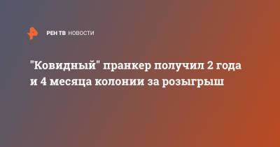 "Ковидный" пранкер получил 2 года и 4 месяца колонии за розыгрыш - ren.tv - Москва