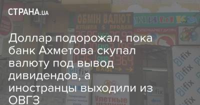 Доллар подорожал, пока банк Ахметова скупал валюту под вывод дивидендов, а иностранцы выходили из ОВГЗ - strana.ua - США - Украина