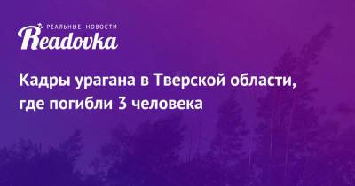 Кадры урагана в Тверской области, где погибли 3 человека - readovka.news - Россия - респ. Саха - Тверская обл.