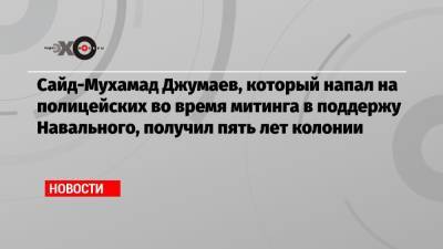 Алексей Навальный - Сайд-Мухамад Джумаев, который напал на полицейских во время митинга в поддержу Навального, получил пять лет колонии - echo.msk.ru - Москва