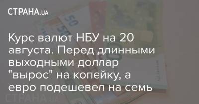 Курс валют НБУ на 20 августа. Перед длинными выходными доллар “вырос” на копейку, а евро подешевел на семь - cryptos.tv - Украина