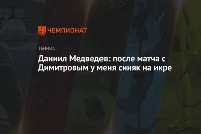 Григор Димитров - Даниил Медведев - Даниил Медведев: после матча с Димитровым у меня синяк на икре - championat.com - Россия - США - Нью-Йорк