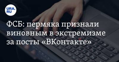 ФСБ: пермяка признали виновным в экстремизме за посты «ВКонтакте» - ura.news - Россия - Пермь