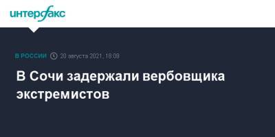 В Сочи задержали вербовщика экстремистов - interfax.ru - Москва - Россия - Сочи - Краснодарский край - район Центральный, Сочи