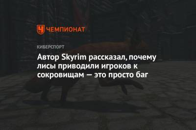 Автор Skyrim рассказал, почему лисы приводили игроков к сокровищам — это просто баг - championat.com