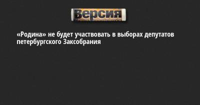 Алексей Журавлев - «Родина» не будет участвовать в выборах депутатов петербургского Заксобрания - neva.versia.ru - Санкт-Петербург
