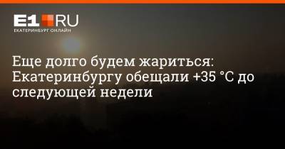 Еще долго будем жариться: Екатеринбургу обещали +35 °С до следующей недели - e1.ru - Екатеринбург