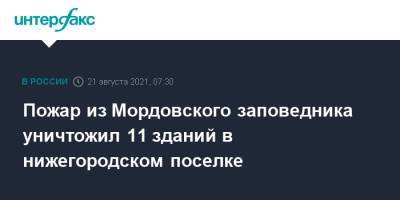 Пожар из Мордовского заповедника уничтожил 11 зданий в нижегородском поселке - interfax.ru - Москва - Нижегородская обл. - республика Мордовия