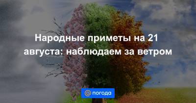 Народные приметы на 21 августа: наблюдаем за ветром - news.mail.ru