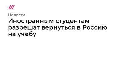 Валерий Фальков - Иностранным студентам разрешат вернуться в Россию на учебу - tvrain.ru - Россия