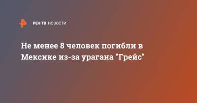 Не менее 8 человек погибли в Мексике из-за урагана "Грейс" - ren.tv - Мексика