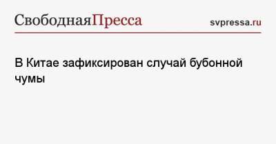 В Китае зафиксирован случай бубонной чумы - svpressa.ru - Китай - Монголия