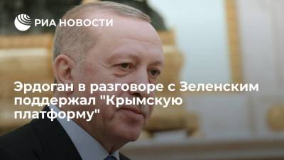 Владимир Зеленский - Реджеп Тайип Эрдоган - Тайип Эрдоган - Президент Турции Эрдоган в разговоре с президентом Украины Зеленским поддержал "Крымскую платформу" - ria.ru - Украина - Киев - Турция