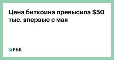 Цена биткоина превысила $50 тыс. впервые с мая - smartmoney.one