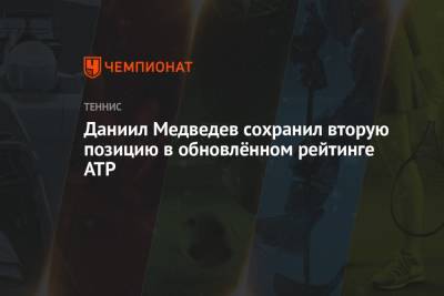 Роджер Федерер - Рафаэль Надаль - Карен Хачанов - Даниил Медведев - Тим Доминик - Андрей Рублев - Александр Зверев - Маттео Берреттини - Аслан Карацев - Даниил Медведев сохранил вторую позицию в обновлённом рейтинге ATP - championat.com - Австрия - Россия - США - Швейцария - Италия - Германия - Испания - Сербия - Греция - Циципас