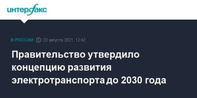 Михаил Мишустин - Правительство утвердило концепцию развития электротранспорта до 2030 года - interfax.ru - Москва - Россия