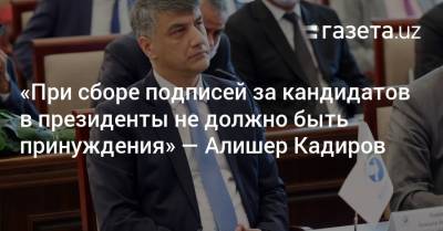 «При сборе подписей за кандидатов в президенты не должно быть принуждения» — Алишер Кадиров - gazeta.uz - Узбекистан