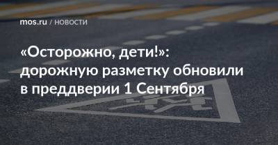 Петр Бирюков - «Осторожно, дети!»: дорожную разметку обновили в преддверии 1 Сентября - mos.ru - Москва