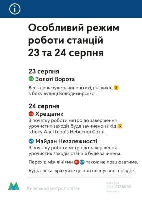 Василий Вирастюк - В Киеве на День Независимости закроют несколько станций метро: как изменится график - narodna-pravda.ua - Украина - Киев