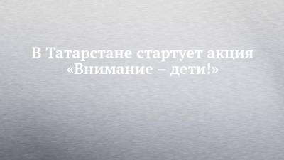 В Татарстане стартует акция «Внимание – дети!» - chelny-izvest.ru - респ. Татарстан
