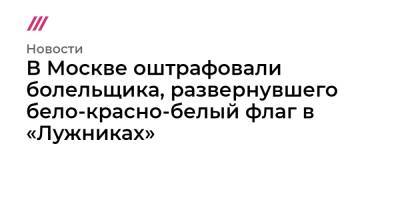 В Москве оштрафовали болельщика, развернувшего бело-красно-белый флаг в «Лужниках» - tvrain.ru - Москва - Россия - Белоруссия