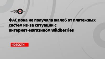 ФАС пока не получала жалоб от платежных систем из-за ситуации с интернет-магазином Wildberries - echo.msk.ru