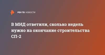 Владимир Путин - Дмитрий Биричевский - В МИД ответили, сколько недель нужно на окончание строительства СП-2 - ren.tv - Россия - Германия - Швеция - Финляндия - Дания - Строительство