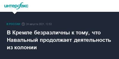 Алексей Навальный - Дмитрий Песков - В Кремле безразличны к тому, что Навальный продолжает деятельность из колонии - interfax.ru - Москва - Россия - Владимирская обл.