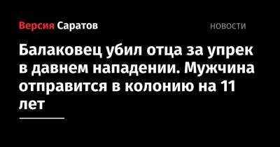 Балаковец убил отца за упрек в давнем нападении. Мужчина отправится в колонию на 11 лет - nversia.ru - Саратовская обл.