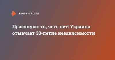 Владимир Зеленский - Празднуют то, чего нет: Украина отмечает 30-летие независимости - ren.tv - Украина - Киев