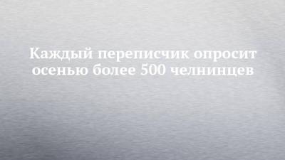 Каждый переписчик опросит осенью более 500 челнинцев - chelny-izvest.ru - Набережные Челны