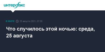 Сергей Шойгу - Что случилось этой ночью: среда, 25 августа - interfax.ru - Москва - Россия - Афганистан
