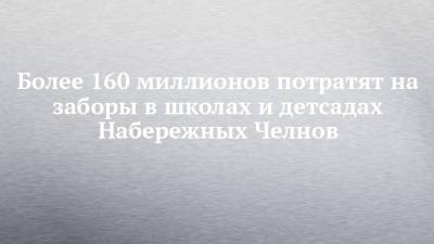 Более 160 миллионов потратят на заборы в школах и детсадах Набережных Челнов - chelny-izvest.ru - Набережные Челны