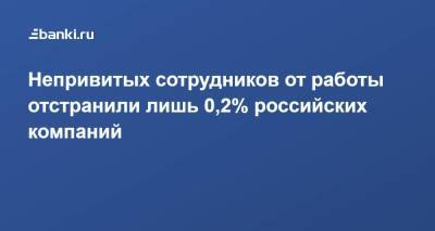 Непривитых сотрудников от работы отстранили лишь 0,2% российских компаний - smartmoney.one