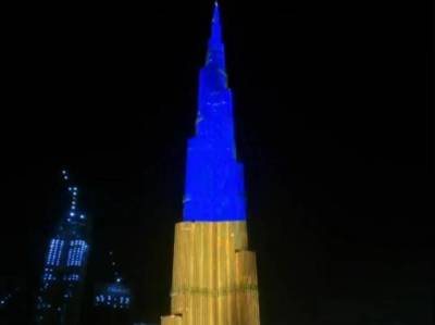 В Дубае небоскреб засиял в цветах украинского флага (ВИДЕО) - enovosty.com - Украина - Эмираты