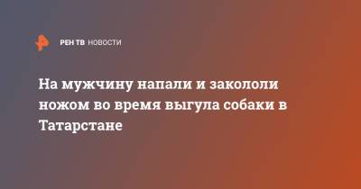 На мужчину напали и закололи ножом во время выгула собаки в Татарстане - ren.tv - Россия - респ. Татарстан - Зеленодольск