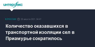 Количество оказавшихся в транспортной изоляции сел в Приамурье сократилось - interfax.ru - Москва - Амурская обл. - Минтранс
