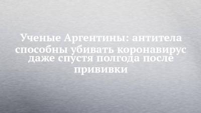 Ученые Аргентины: антитела способны убивать коронавирус даже спустя полгода после прививки - chelny-izvest.ru - Аргентина