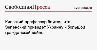 Владимир Зеленский - Киевский профессор боится, что Зеленский приведёт Украину к большой гражданской войне - svpressa.ru - Россия - Украина - Киев - ЛНР - Донбасс
