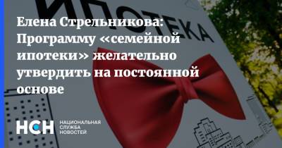 Елена Стрельникова: Программу «семейной ипотеки» желательно утвердить на постоянной основе - nsn.fm - Москва