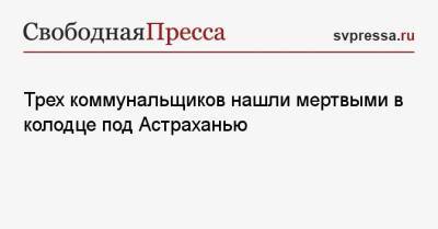 Трех коммунальщиков нашли мертвыми в колодце под Астраханью - svpressa.ru - Тюменская обл. - Красноярск - Астрахань - Астраханская обл. - район Володарский