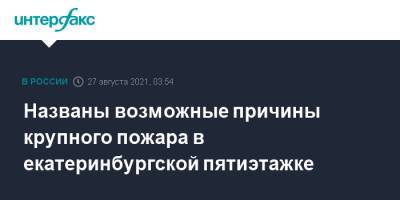 Названы возможные причины крупного пожара в екатеринбургской пятиэтажке - interfax.ru - Москва - Россия - Екатеринбург