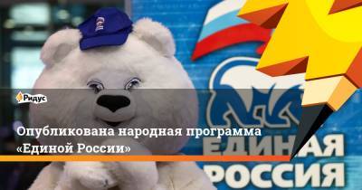 Опубликована народная программа «Единой России» - ridus.ru - Россия