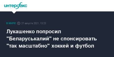 Александр Лукашенко - Лукашенко попросил "Беларуськалий" не спонсировать "так масштабно" хоккей и футбол - interfax.ru - Москва - Белоруссия
