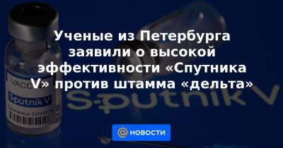 Ученые из Петербурга заявили о высокой эффективности «Спутника V» против штамма «дельта» - news.mail.ru - Россия - Санкт-Петербург - Аргентина