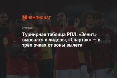 Турнирная таблица РПЛ: «Зенит» вырвался в лидеры, «Спартак» — в трёх очках от зоны вылета - championat.com - Сочи - Краснодар - Нижний Новгород